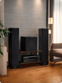 Premium Klipsch Home Theater System – Denon Receiver + Powered Subwoofer