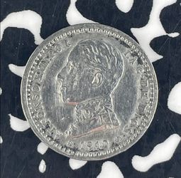 1910 Spain 50 Centimos Alfonso XIII Silver Coin - 0.835 Silver - Circulated