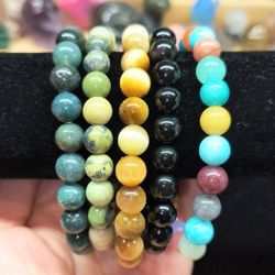 5 PC Crystal Bead Stretch Bracelet Bundle Lot