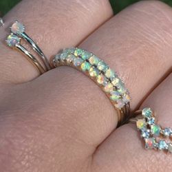 Mejuri Opal Half Eternity Band 14k Yellow Gold Size 7