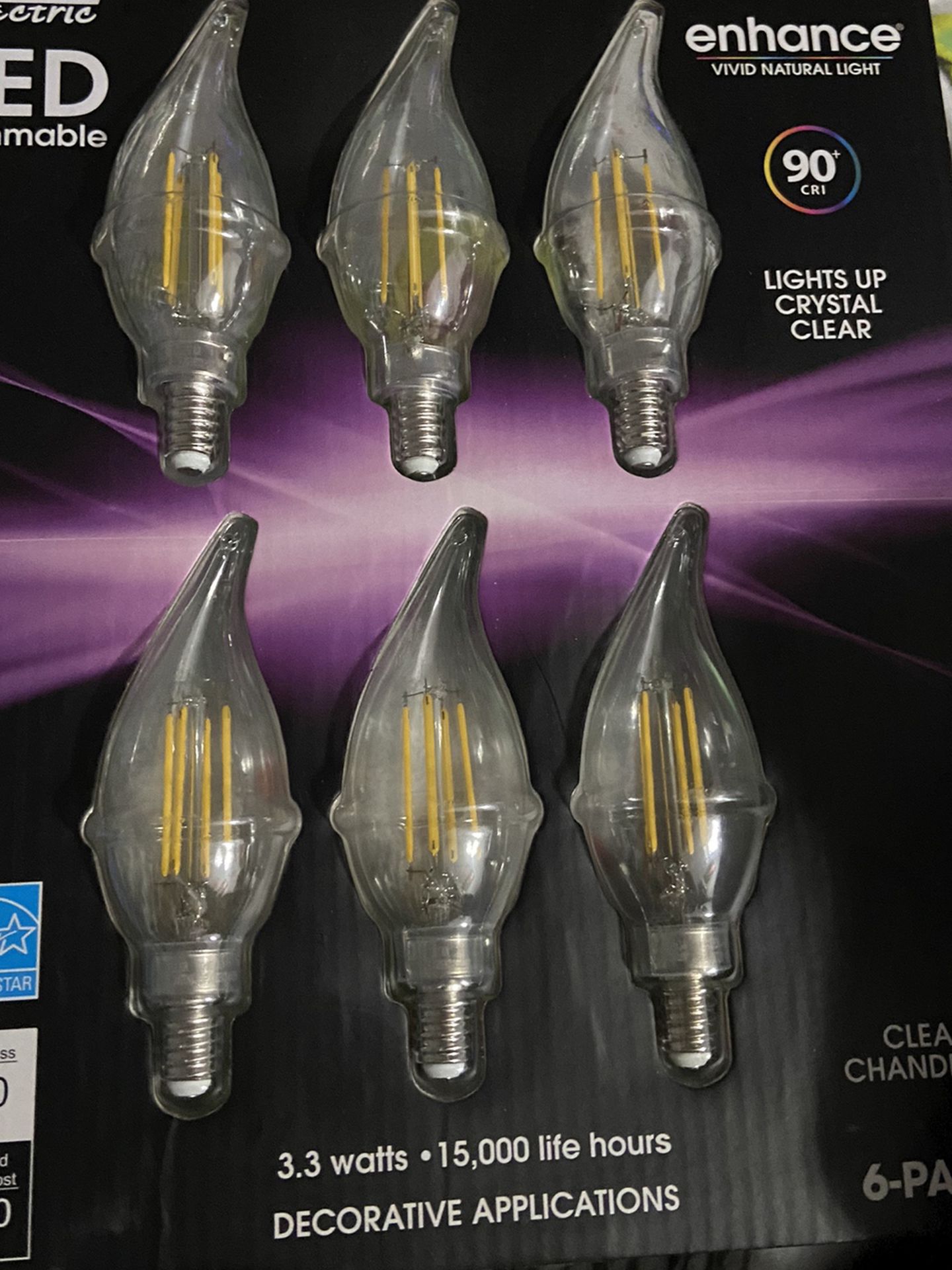 Feit Dimmable LED Clear Chandelier Soft White 6-Pack (40W Replacement) 3.8W