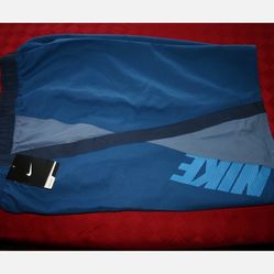 MENS NIKE SHEDS WATER SWIM SUIT TRUNKS STEELE BLUE & GRAY XL NESS6354 NEW