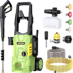 new Electric High Pressure Washer - Portable Washer with 23 FT Water Outlet & 6.6 FT Inlet Hose, Steel Spray Wand, Foam-Adjustable Cannon,4 Nozzle Set