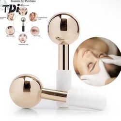 Gold Ice Globe Stainless Steel Beauty Facial Massager for Face & Eyes
