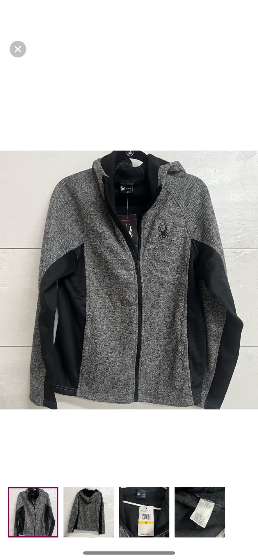 NWT Men’s Spyder Brand Full Zip Hooded Jacket Medium