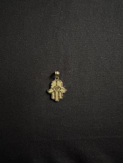 Hamsa Evil Eye Pendant 10k Gold