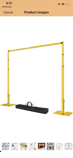 Pipe and Drape Backdrop Stand, 10x10ft Heavy Duty Adjustable Backdrop Frame with Metal Base, Background Holder for Parties Photography Wedding Photosh