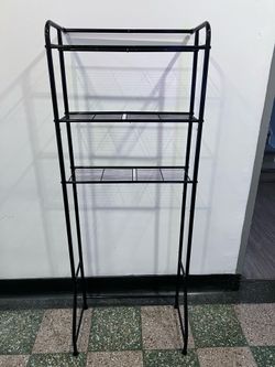 Black Metal 3-Tier Shelf Unit over the toilet