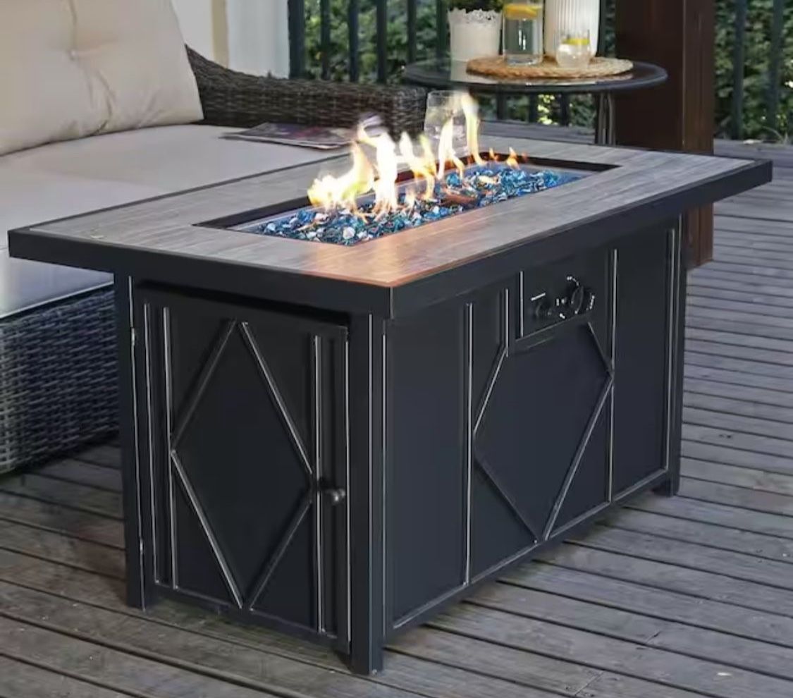 42 in. 60000BTU Fire Pit Propane Gas Fire Pit Table Rectangular Tabletop