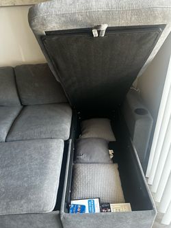 Gray Sectional Sofa with Storage Chaise