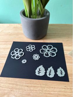 Metal Flower and Leaf Cutting Dies - Silver Floral Set