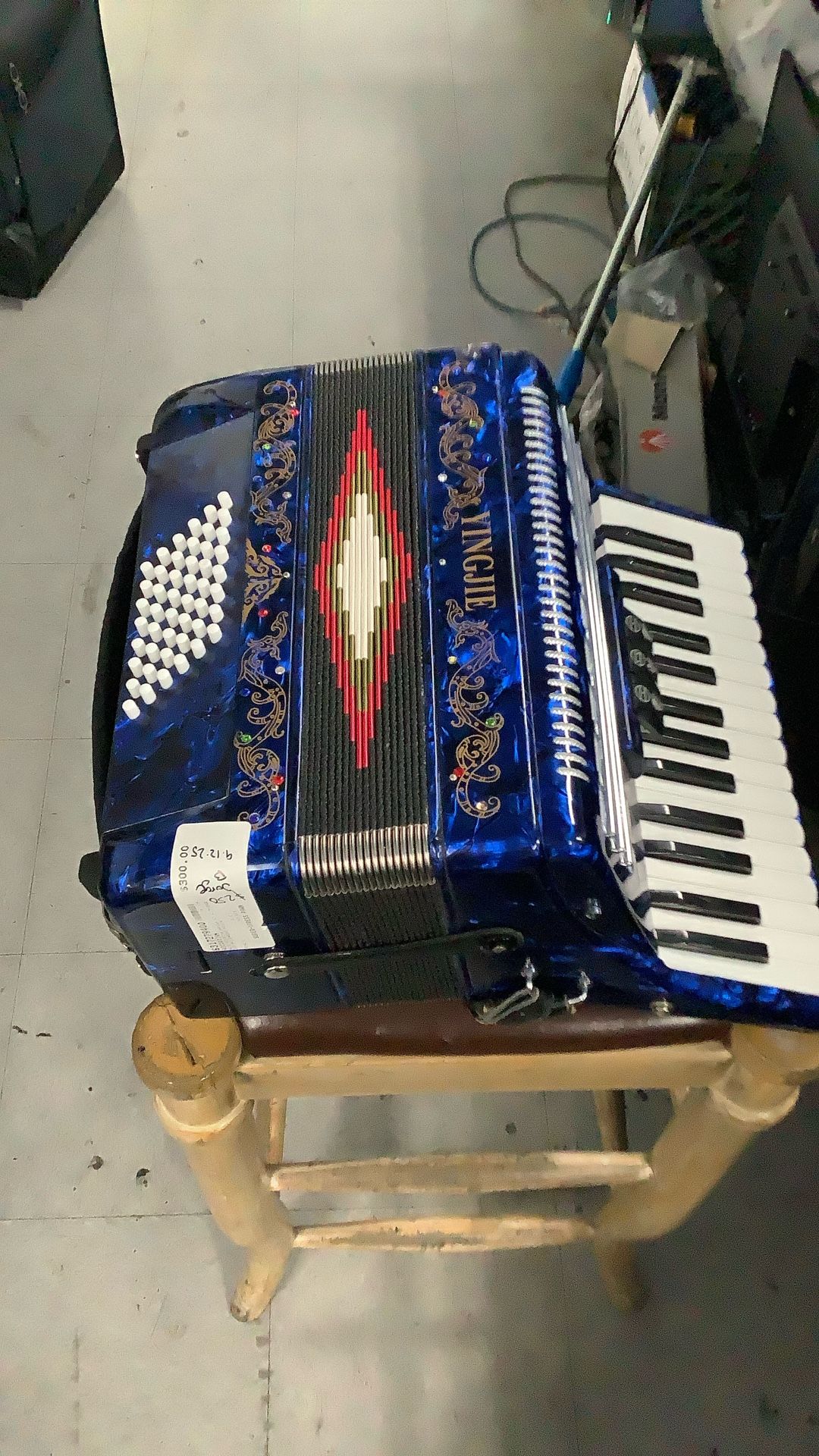 Blue accordion