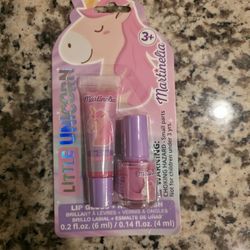 Martinela Little Unicorn Lip Gloss And Pink Nail Polish Set