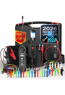 KGZ Z200 PRO Automotive Power Circuit Probe Tester with 35PCS Back Probe Kit, 12/24V Electrical Short/Open Circuit Finder, AC/DC Voltage Test & Compon