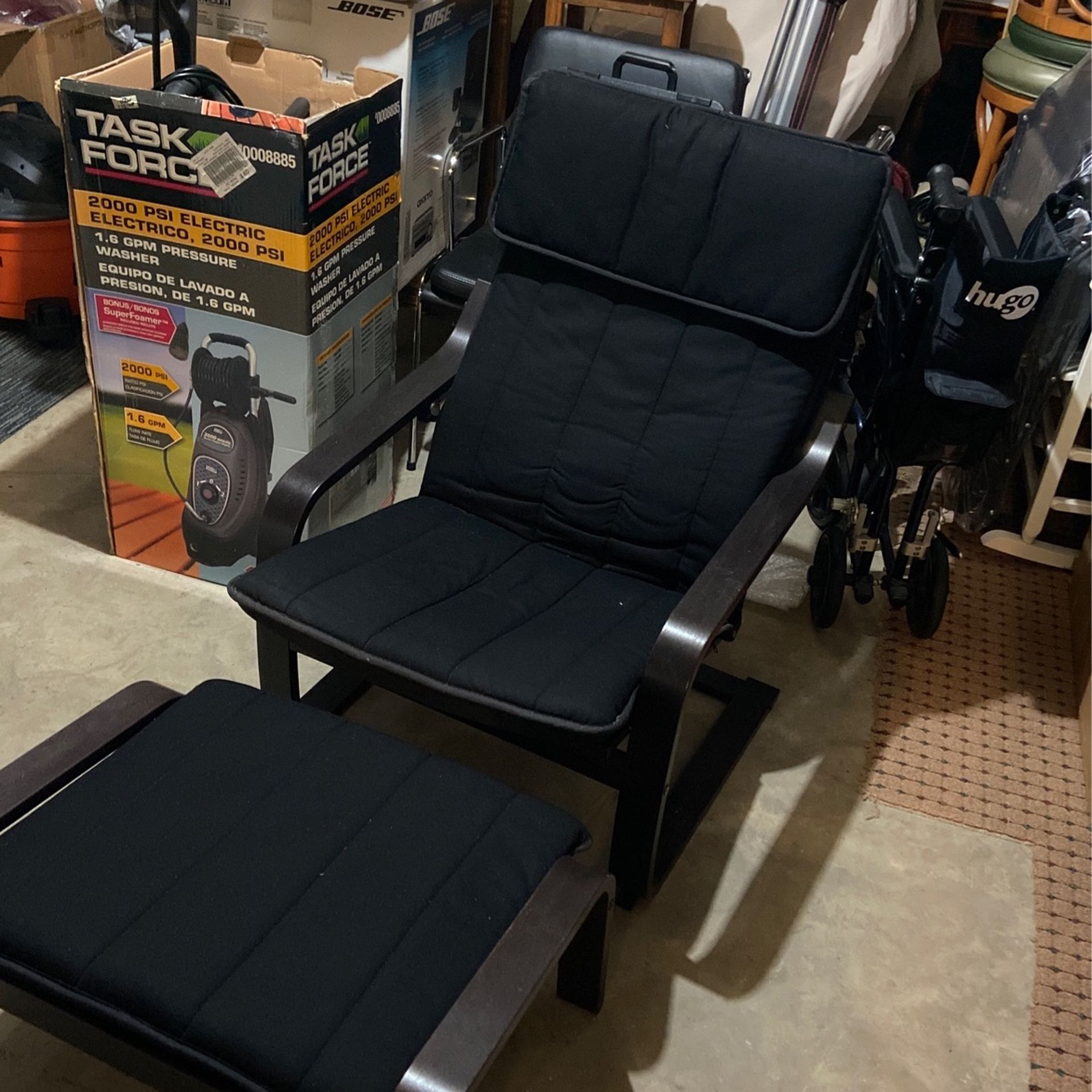 Danish Style Lounge Chair With Ottomon