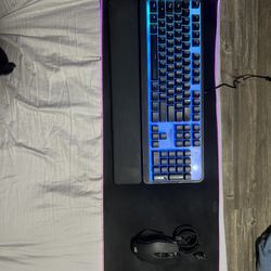 Glowing Gaming Keyboard, Mouse, And Mouse Pad
