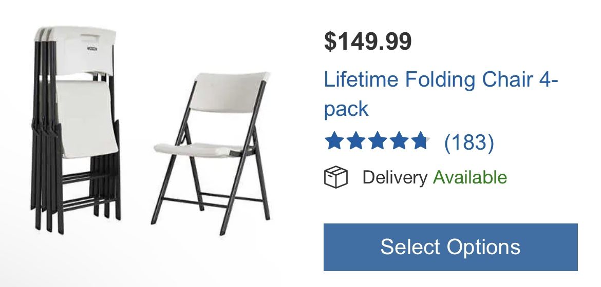 Costco Lifetime folding Chairs - 8 total