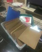 16 clipboards 15 in them or wood and one plastic yours for only $20