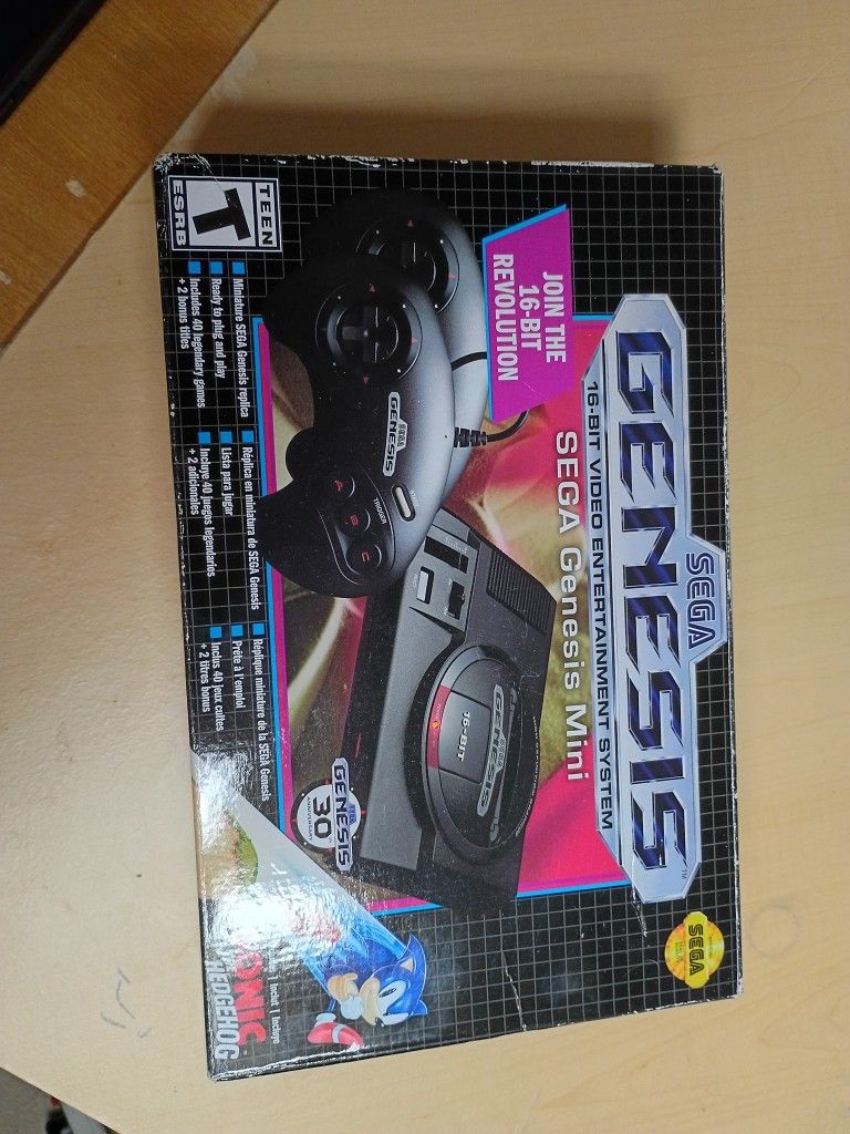 Sega Genesis Mini Like New In Box W/40 Built-in Games