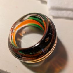 Vintage Murano Glass Ring, Size 7