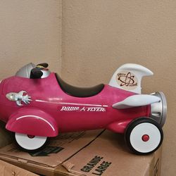 RETRO PINK ROCKET AMERICAN RADIO FLYER  ANTIQUE COLLECTIBLE