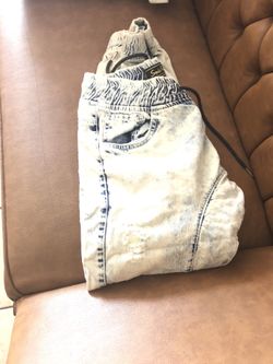 Men’s Acid Wash Jean Joggers size Large