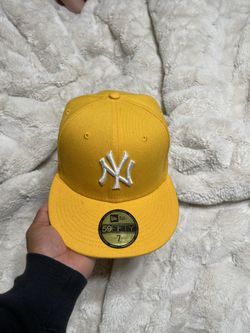 Yellow Yankees Fitted Cap Size 7 