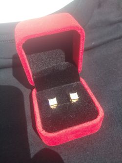 Princess Cut Moissanite Earrings Silver/Gold 1.0CT