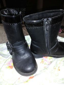 Little girl black boots