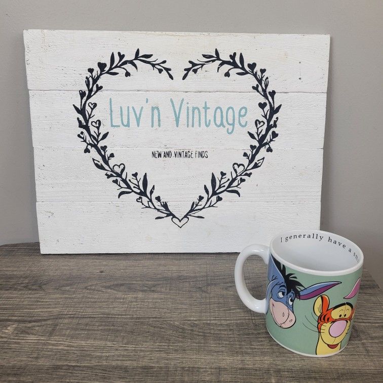 The Disney Store Winnie The Pooh Coffee Mug Eeyore Tigger Rabbit Cup Size 2 Cups