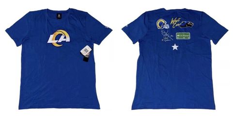 Los Angeles Rams Blue New Era T Shirt Mens Medium - 2XL West Coast Lowrider New $33.99