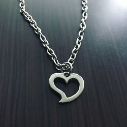DeMarcus Alexan 1” Open Heart Steel Necklace 