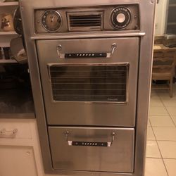 Vintage Retro Mid Century Tappan Visualite Stainless Steel Gas Oven With Gas Broiler And Cooktop