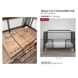 3 In 1 Convertible Baby Crib 