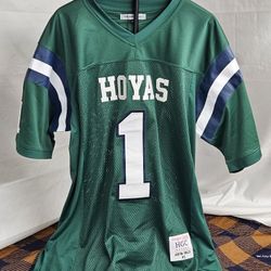 Justin Fields Hoyas #1 Football Jersey Replica Green 3XL High School Size 2XL Headgear