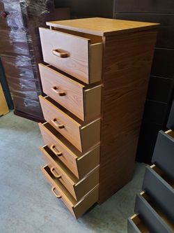 New 6 Drawer Oak Wood Finish Available In Other Colors 