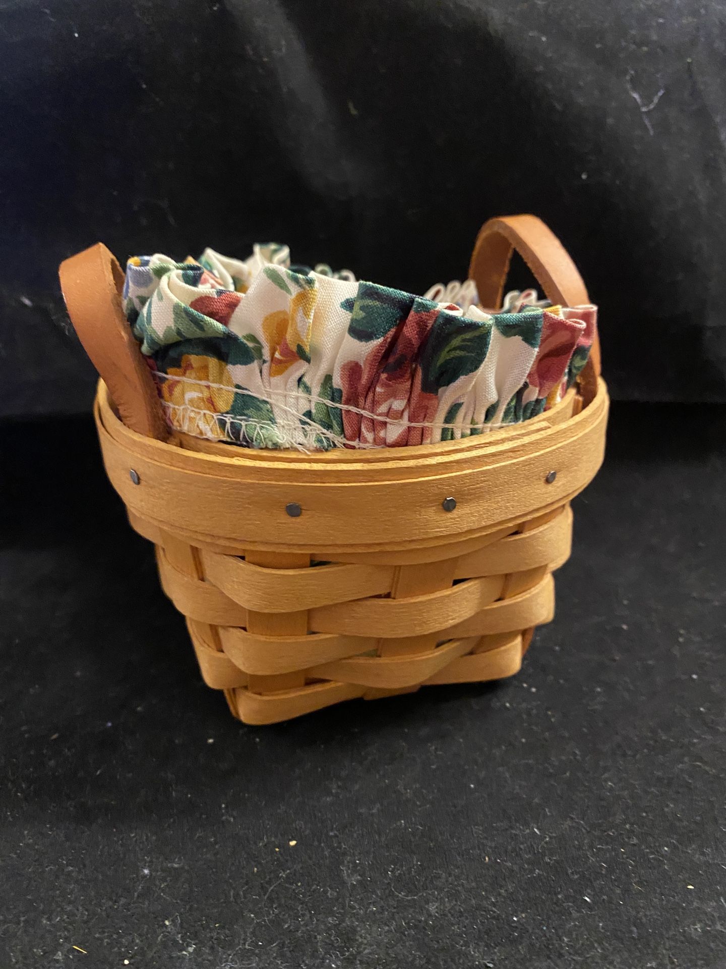 Longaberger Basket With Fabric & Plastic Liner