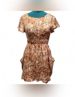 Forever 21 Rust and Cream Floral Pocketed Mini Dress
