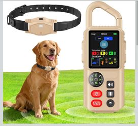 4-in-1 Wireless Dog Fence System for Medium Large Dogs, Invisible Electric Dog Fence with Remote Training Collar, 3300ft Range, IPX7 Waterproof, Real-