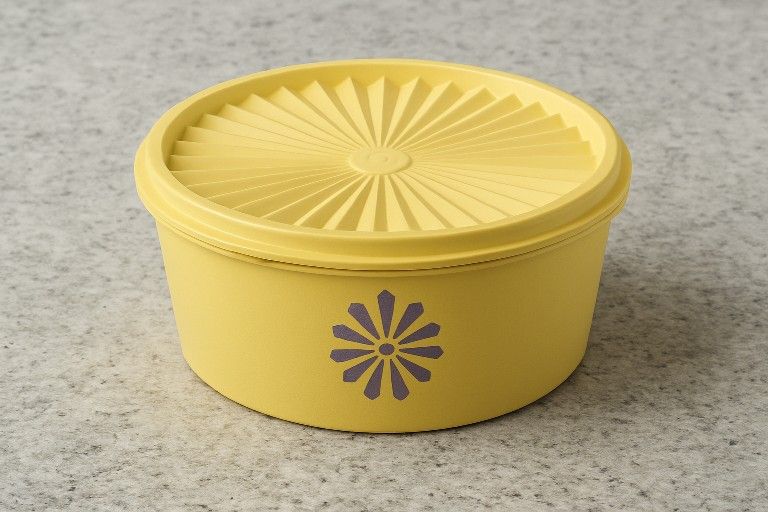 Vintage Tupperware Servalier Yellow Canisters With Lid