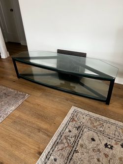 2-Tier Tempered Glass TV Stand