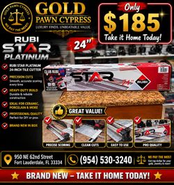 Rubi Platinum 15909 24" Star Max Ceramic and Glass Tile Cutter CHROME 2 in 1