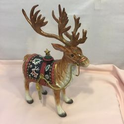 FITZ and FLOYD Classic Christmas Lodge Deer Candlestick, With Stopper