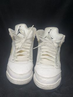Air Jordan 5 GS White Metallic – Vintage  – Size 5.5y