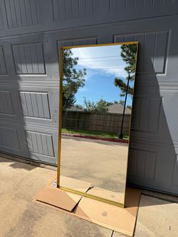Large Full-Length Mirror with Gold Frame 30x60”