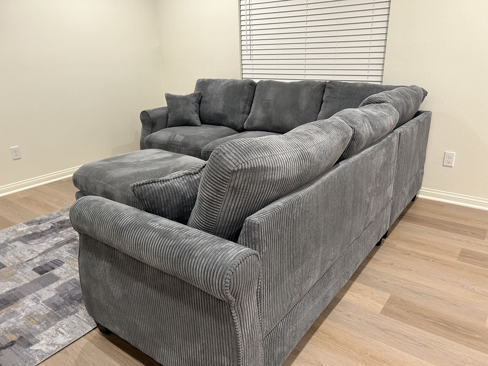 Brand New Super Plush Comfy Corduroy Sectional Set