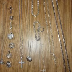 STERLING SILVER CHAINS, CHARMS
