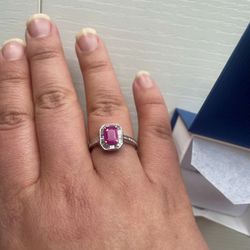 14k Gold & 1 Carat Natural Ruby & .40 Carat Diamond Ring