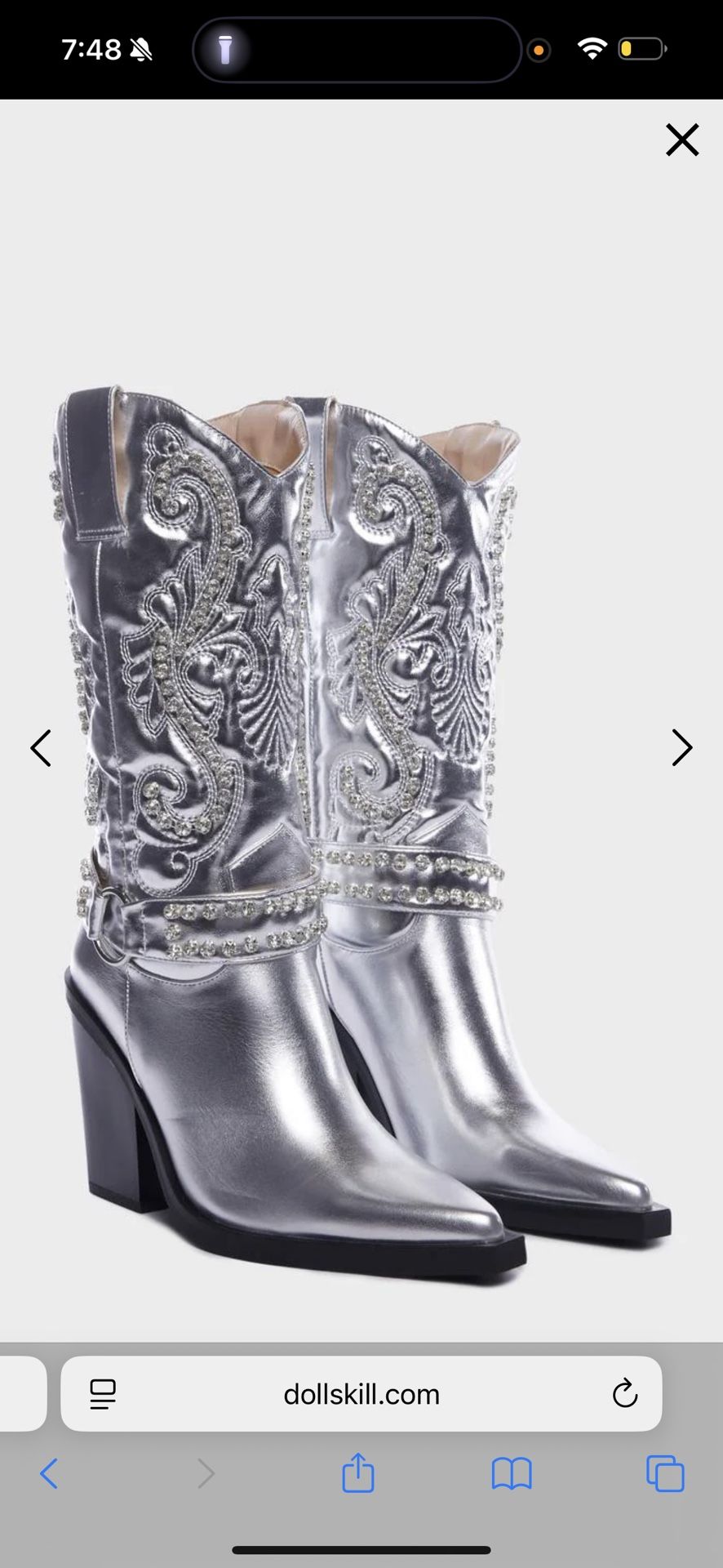Simmi Silver Cowboy Boots (SOLD OUT ONLINE)
