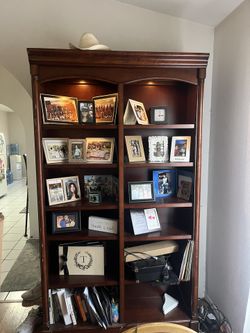Lighted Wood Book Shelf
